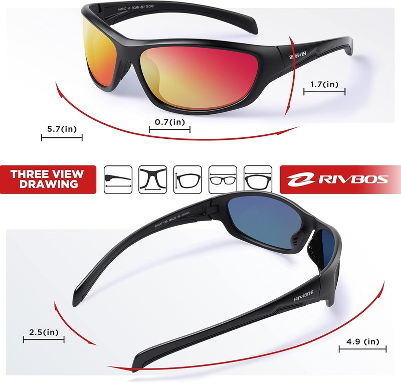 RIVBOS Polarized Sunglasses UV400 Protection for Men's and Women's Fishing, Cycling, and Outdoor Activities RB832 - Image 5